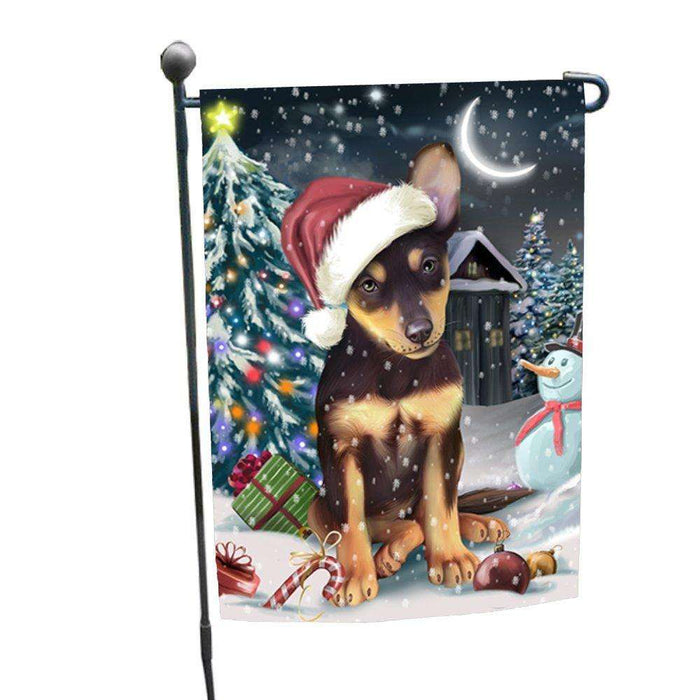 Have a Holly Jolly Christmas Australian Kelpie Dog in Holiday Background Garden Flag D059