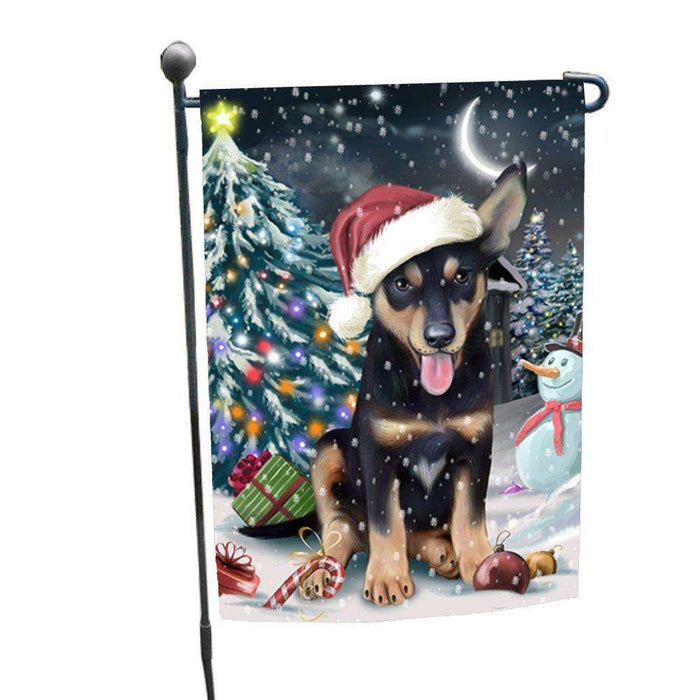 Have a Holly Jolly Christmas Australian Kelpie Dog in Holiday Background Garden Flag D061