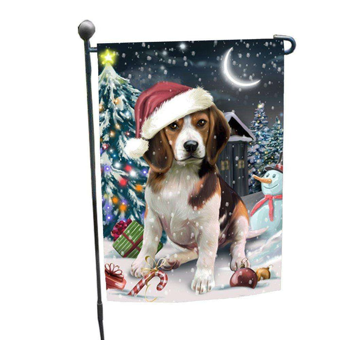 Have a Holly Jolly Christmas Beagle Dog in Holiday Background Garden Flag D062