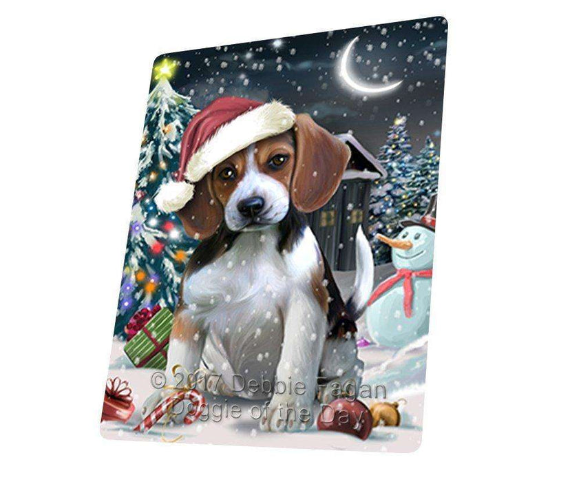 Have A Holly Jolly Christmas Beagle Dog In Holiday Background Magnet Mini (3.5" x 2") D063