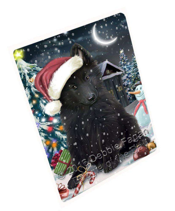Have a Holly Jolly Christmas Belgian Shepherd Dog in Holiday Background Large Refrigerator / Dishwasher Magnet D004