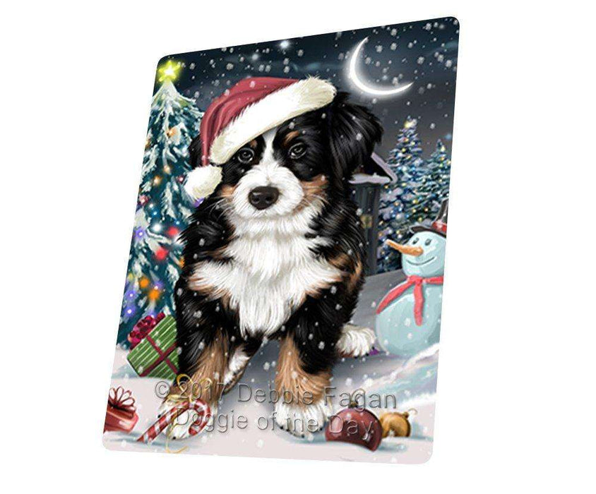 Have a Holly Jolly Christmas Bernese Mountain Dog in Holiday Background Large Refrigerator / Dishwasher Magnet D049