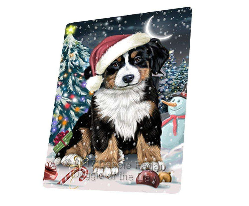 Have a Holly Jolly Christmas Bernese Mountain Dog in Holiday Background Large Refrigerator / Dishwasher Magnet D050