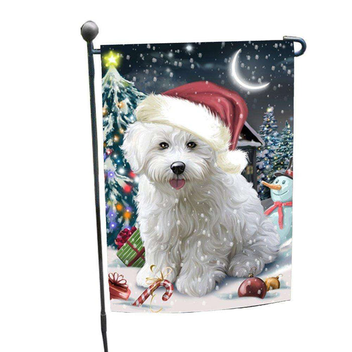 Have a Holly Jolly Christmas Bichon Dog in Holiday Background Garden Flag D066