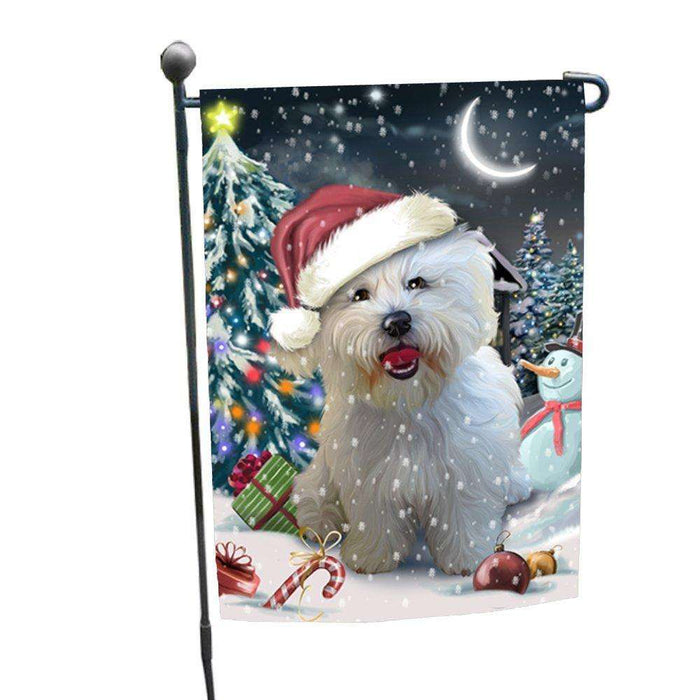 Have a Holly Jolly Christmas Bichon Dog in Holiday Background Garden Flag D067