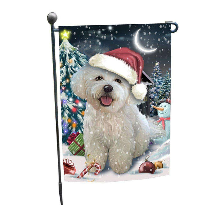 Have a Holly Jolly Christmas Bichon Dog in Holiday Background Garden Flag D068