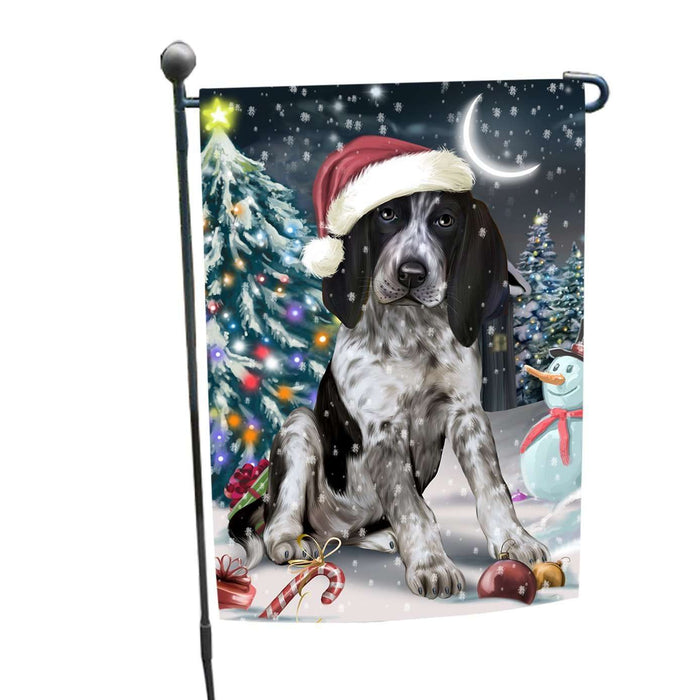 Have a Holly Jolly Christmas Bluetick Coonhound Dog in Holiday Background Garden Flag D018