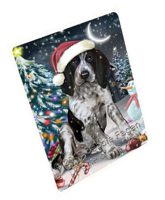 Have a Holly Jolly Christmas Bluetick Coonhound Dog in Holiday Background Large Refrigerator / Dishwasher Magnet D013