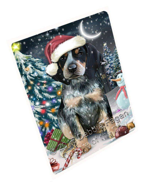 Have a Holly Jolly Christmas Bluetick Coonhound Dog in Holiday Background Large Refrigerator / Dishwasher Magnet D014