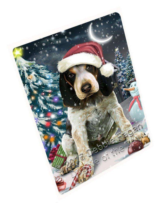 Have a Holly Jolly Christmas Bluetick Coonhound Dog in Holiday Background Large Refrigerator / Dishwasher Magnet D015