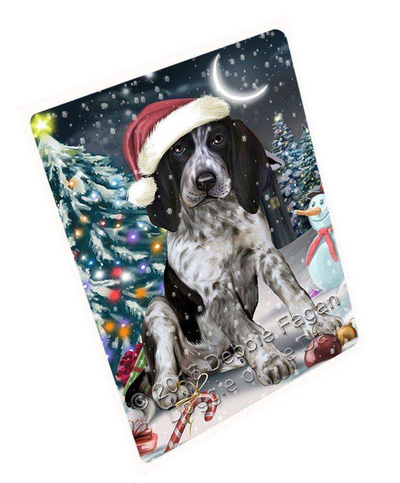 Have A Holly Jolly Christmas Bluetick Coonhound Dog In Holiday Background Magnet Mini (3.5" x 2") D013
