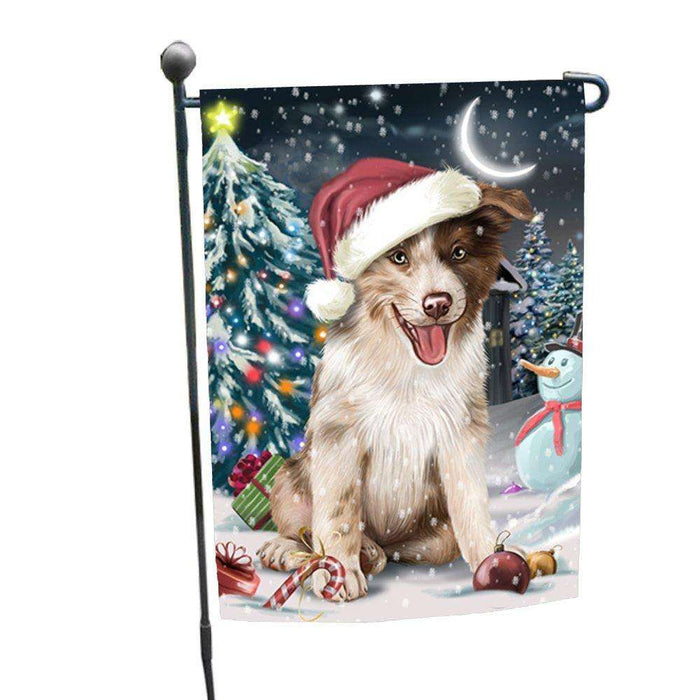 Have a Holly Jolly Christmas Border Collie Dog in Holiday Background Garden Flag D070