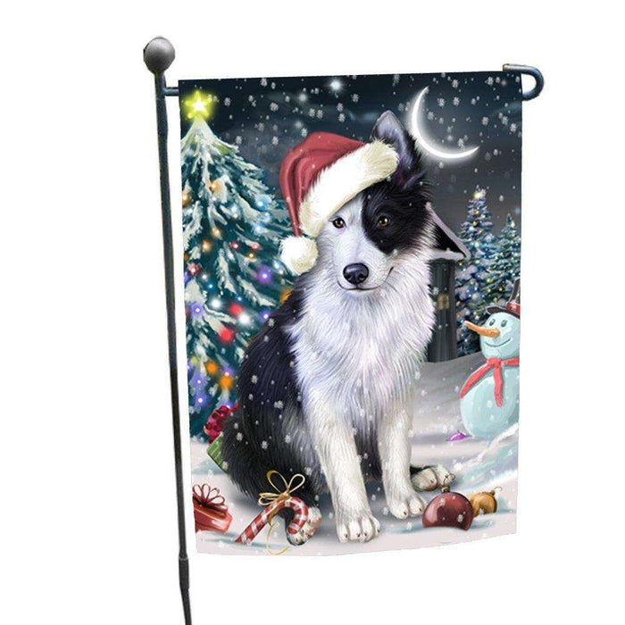 Have a Holly Jolly Christmas Border Collie Dog in Holiday Background Garden Flag D071