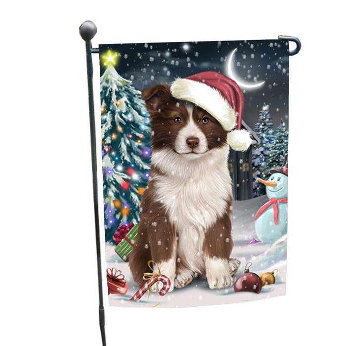 Have a Holly Jolly Christmas Border Collie Dog in Holiday Background Garden Flag D072