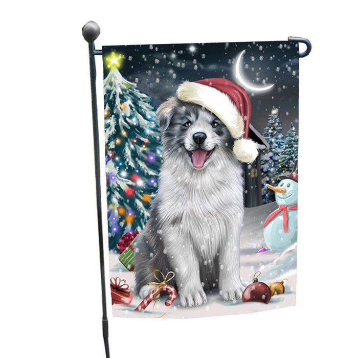 Have a Holly Jolly Christmas Border Collie Dog in Holiday Background Garden Flag D073