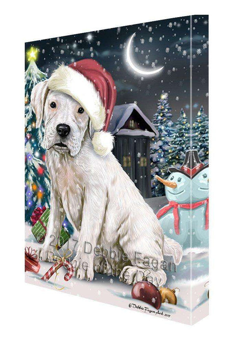 Have a Holly Jolly Christmas Boxer Dog in Holiday Background Canvas Wall Art D039