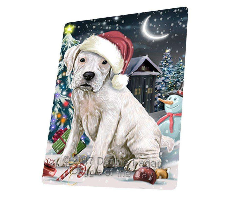 Have a Holly Jolly Christmas Boxer Dog in Holiday Background Tempered Cutting Board D057