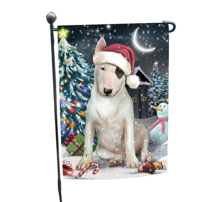 Have a Holly Jolly Christmas Bull Terrier Dog in Holiday Background Garden Flag D022