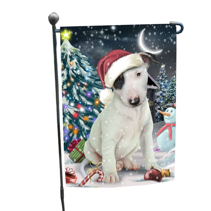 Have a Holly Jolly Christmas Bull Terrier Dog in Holiday Background Garden Flag D025