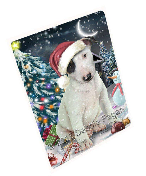 Have a Holly Jolly Christmas Bull Terrier Dog in Holiday Background Large Refrigerator / Dishwasher Magnet D020
