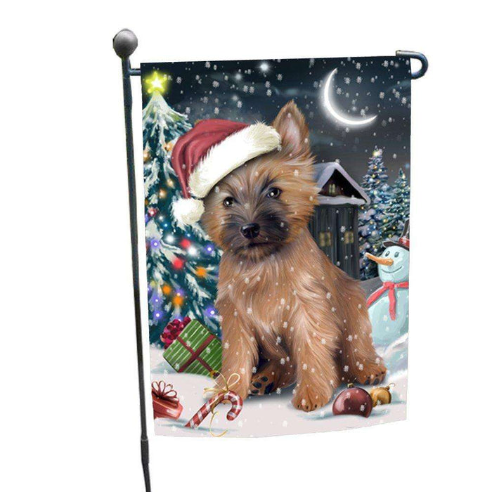 Have a Holly Jolly Christmas Cairn Terrier Dog in Holiday Background Garden Flag D079