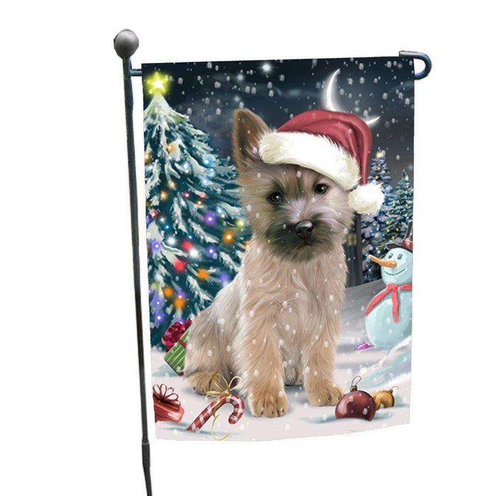 Have a Holly Jolly Christmas Cairn Terrier Dog in Holiday Background Garden Flag D080