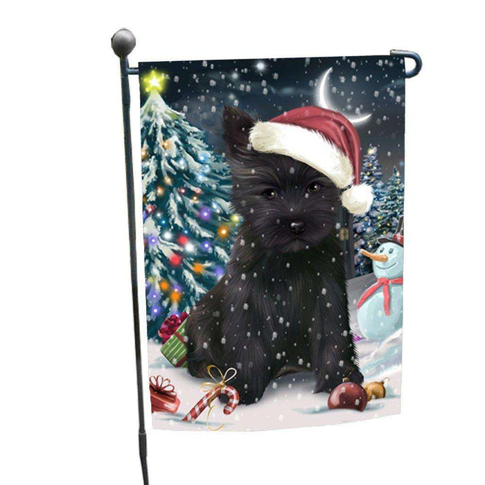 Have a Holly Jolly Christmas Cairn Terrier Dog in Holiday Background Garden Flag D081