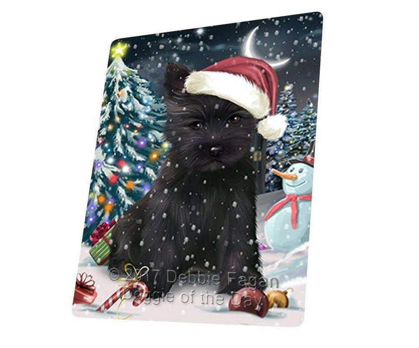 Have a Holly Jolly Christmas Cairn Terrier Dog in Holiday Background Large Refrigerator / Dishwasher Magnet D081