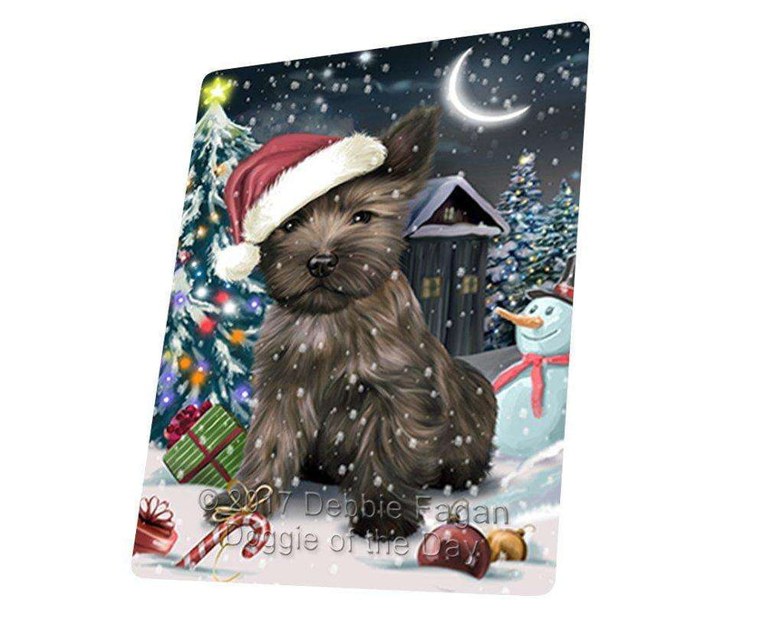 Have a Holly Jolly Christmas Cairn Terrier Dog in Holiday Background Tempered Cutting Board D078