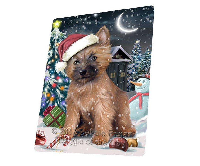 Have a Holly Jolly Christmas Cairn Terrier Dog in Holiday Background Tempered Cutting Board D079