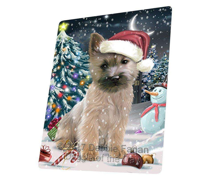 Have a Holly Jolly Christmas Cairn Terrier Dog in Holiday Background Tempered Cutting Board D080