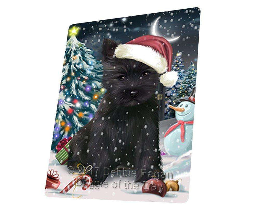 Have a Holly Jolly Christmas Cairn Terrier Dog in Holiday Background Tempered Cutting Board D081
