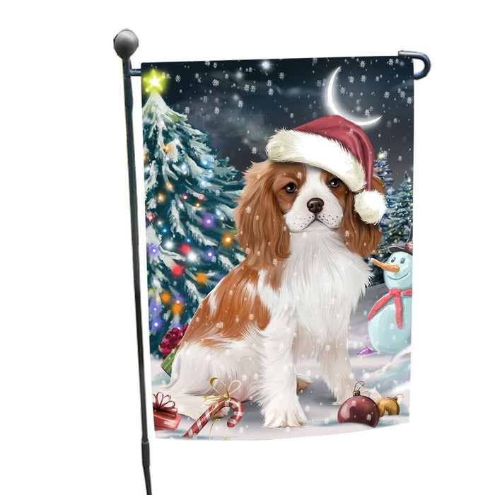 Have a Holly Jolly Christmas Cavalier King Charles Spaniel Dog in Holiday Background Garden Flag D148