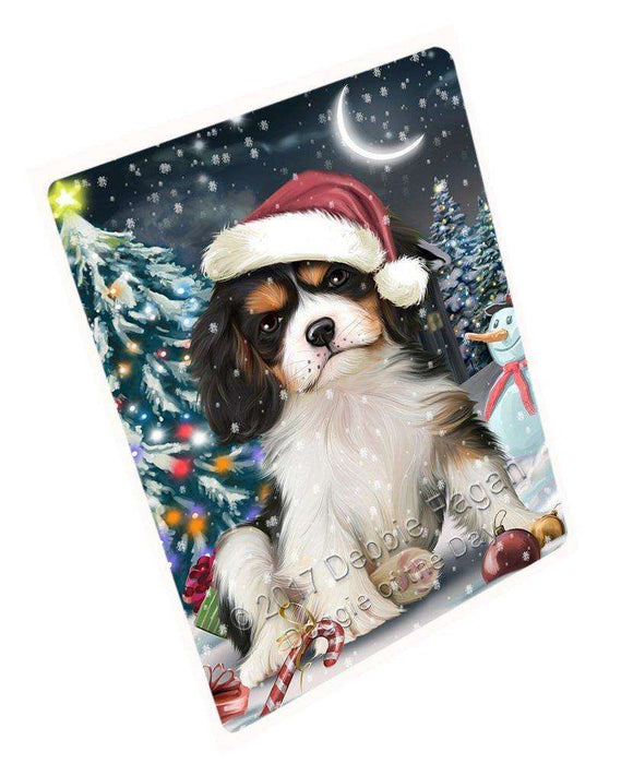 Have A Holly Jolly Christmas Cavalier King Charles Spaniel Dog In Holiday Background Magnet Mini (3.5" x 2") D149