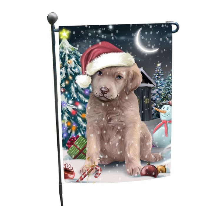 Have a Holly Jolly Christmas Chesapeake Bay Retrievers Dog in Holiday Background Garden Flag D152
