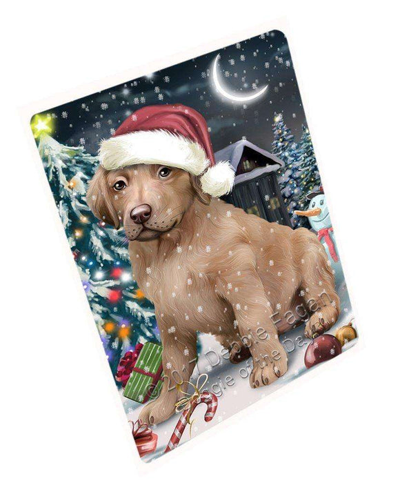 Have a Holly Jolly Christmas Chesapeake Bay Retrievers Dog in Holiday Background Large Refrigerator / Dishwasher Magnet D153