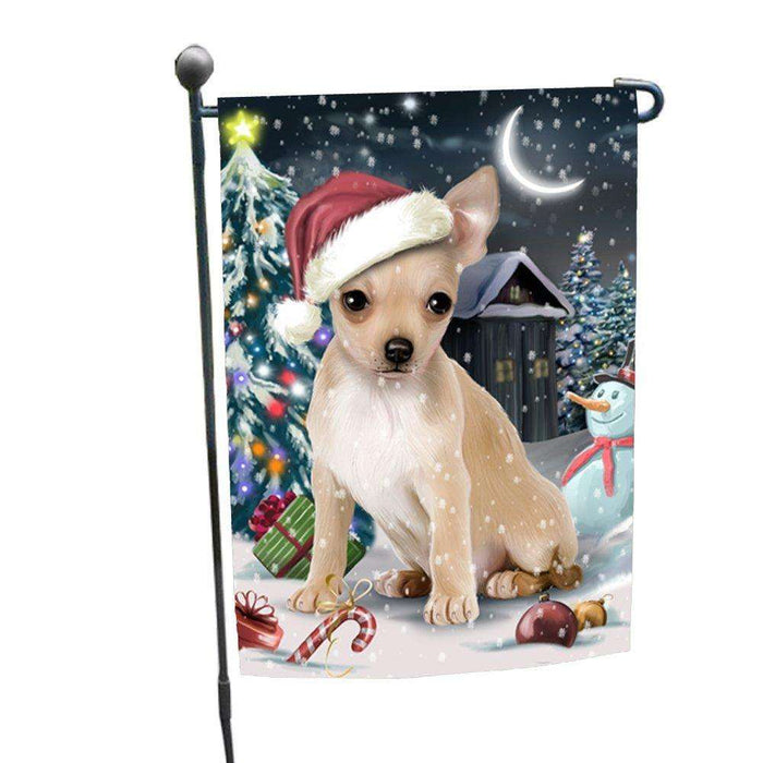 Have a Holly Jolly Christmas Chihuahua Dog in Holiday Background Garden Flag D086