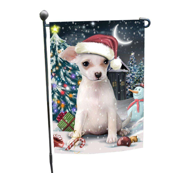 Have a Holly Jolly Christmas Chihuahua Dog in Holiday Background Garden Flag D088