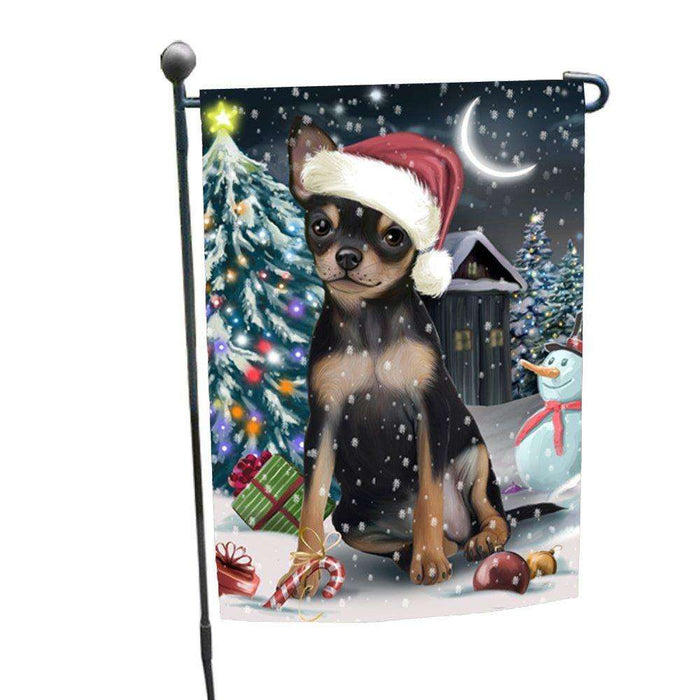 Have a Holly Jolly Christmas Chihuahua Dog in Holiday Background Garden Flag D089