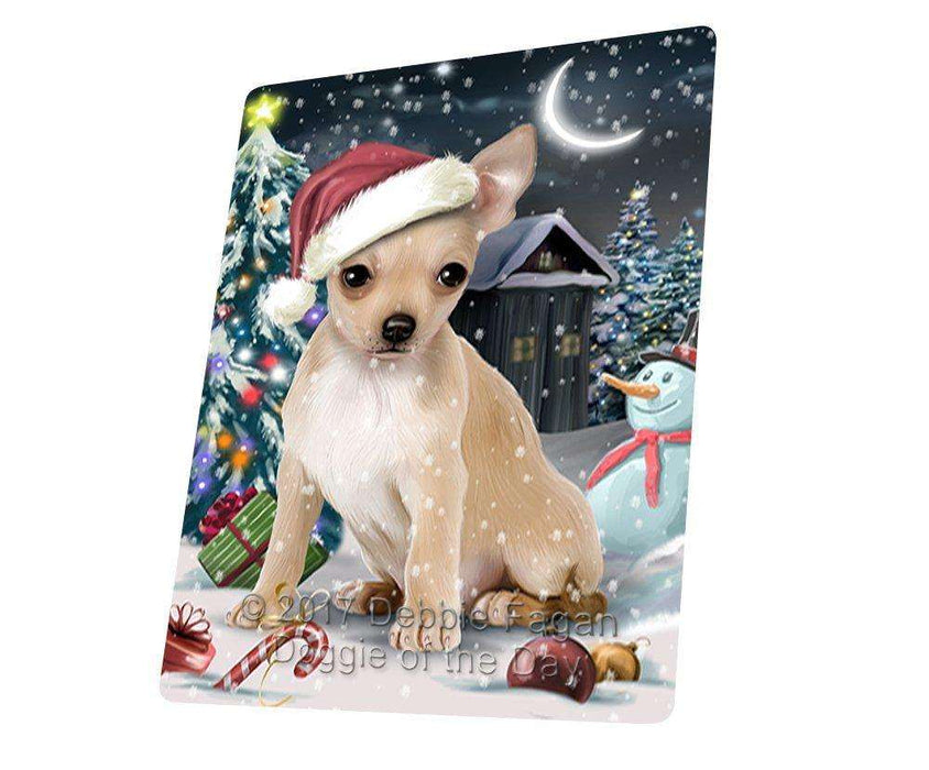 Have a Holly Jolly Christmas Chihuahua Dog in Holiday Background Large Refrigerator / Dishwasher Magnet D086