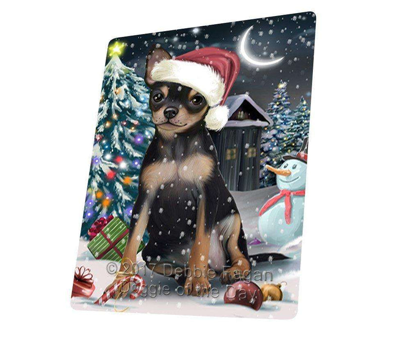 Have a Holly Jolly Christmas Chihuahua Dog in Holiday Background Large Refrigerator / Dishwasher Magnet D089