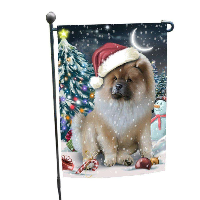 Have a Holly Jolly Christmas Chow Chow Dog in Holiday Background Garden Flag D090