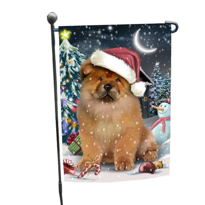 Have a Holly Jolly Christmas Chow Chow Dog in Holiday Background Garden Flag D093