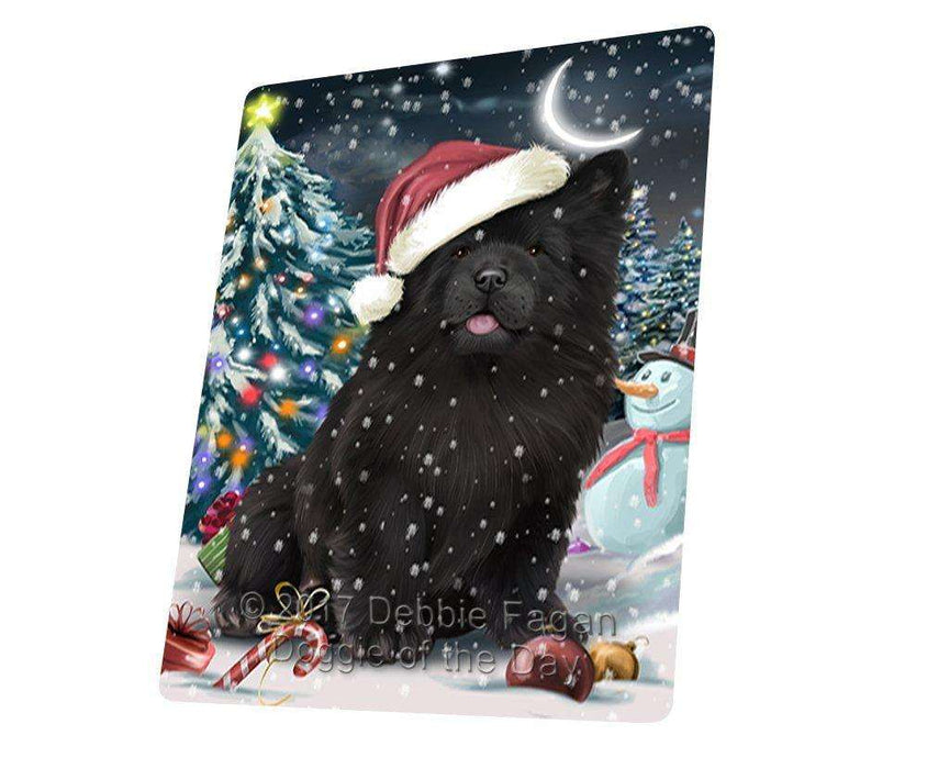 Have a Holly Jolly Christmas Chow Chow Dog in Holiday Background Tempered Cutting Board D091 (Small)