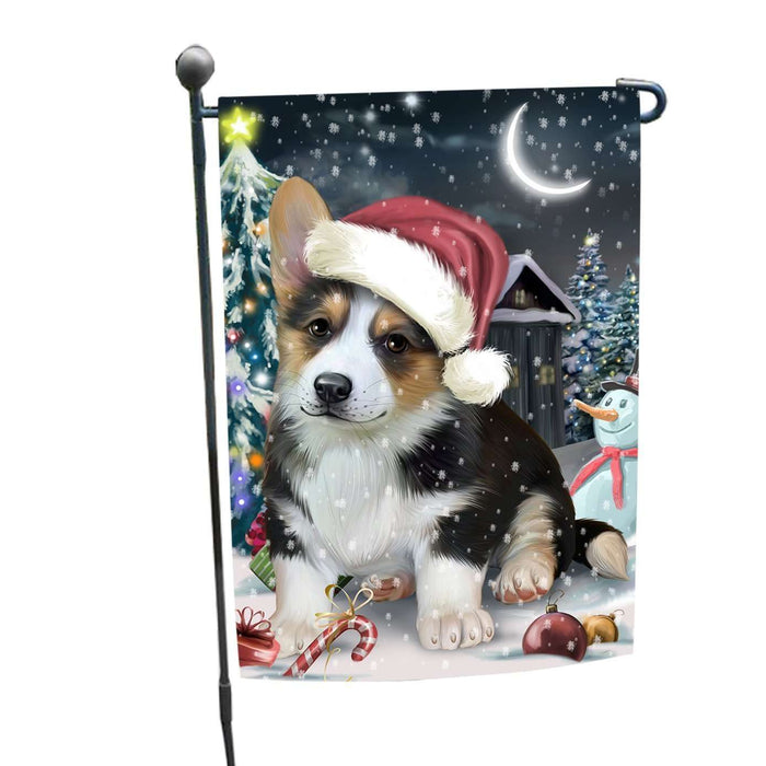 Have a Holly Jolly Christmas Corgi Dog in Holiday Background Garden Flag D026