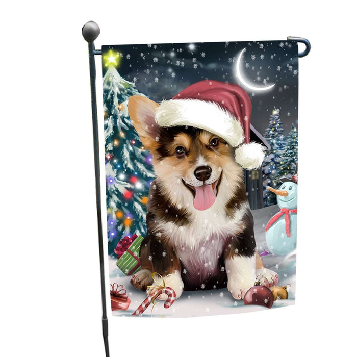 Have a Holly Jolly Christmas Corgi Dog in Holiday Background Garden Flag D027