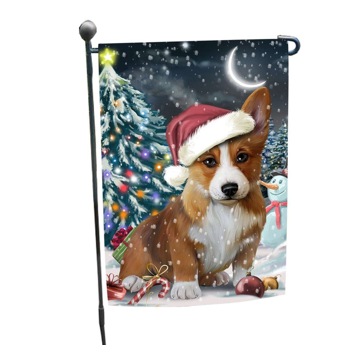 Have a Holly Jolly Christmas Corgi Dog in Holiday Background Garden Flag D028