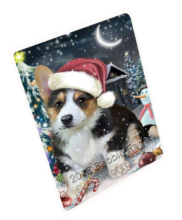 Have a Holly Jolly Christmas Corgi Dog in Holiday Background Large Refrigerator / Dishwasher Magnet D021