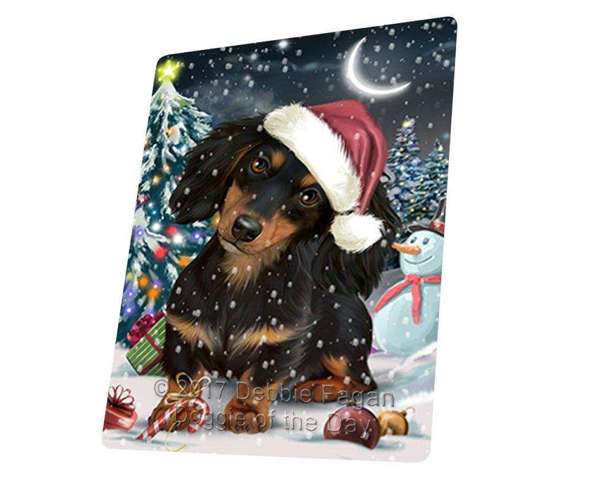 Have a Holly Jolly Christmas Dachshund Dog in Holiday Background Large Refrigerator / Dishwasher Magnet D085