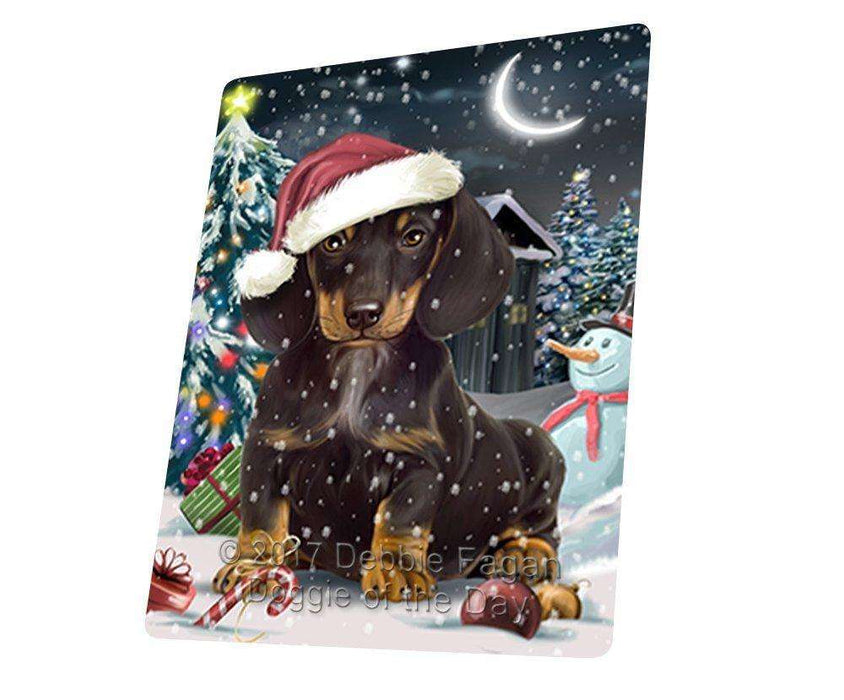 Have A Holly Jolly Christmas Dachshund Dog In Holiday Background Magnet Mini (3.5" x 2") D083